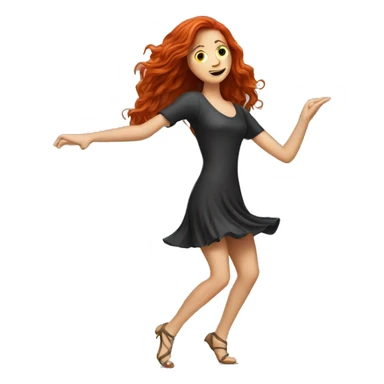 Adult long  haired red head dancing  sticker