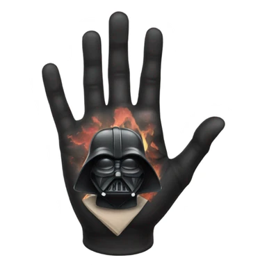 Top of a hand with darth vader tattoo sticker