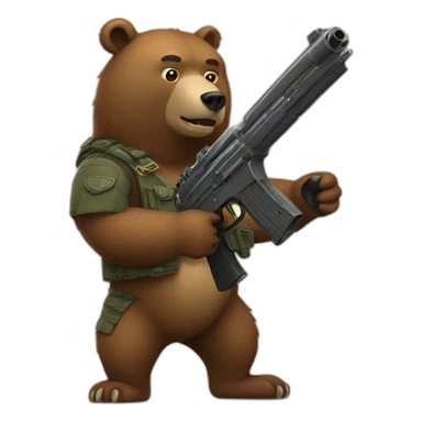 bear with a gun sticker