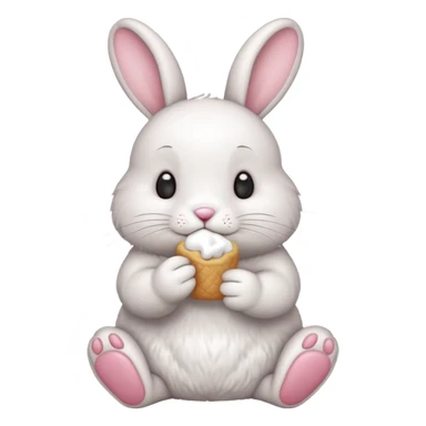A bunny eating a marshmallow  sticker