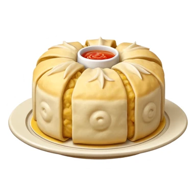 siu mai (a type of dim sum, just 1 cube of white color fish patty wrapped by yellow dough, leaving only the top part unwrapped, shape looks like short cylinder shape) sticker