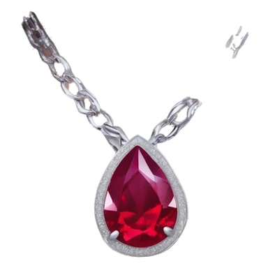 big ruby on a necklace tear closeup chain laid big emoji necklace moving silver chain  sticker