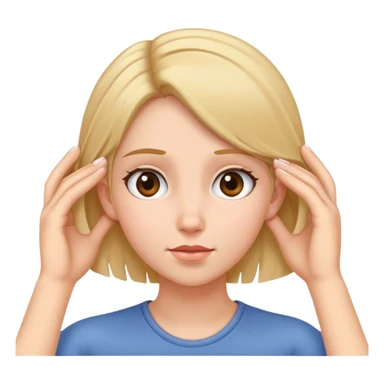 Girl tucking her hair behind her ese sticker