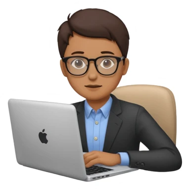 person work on the laptop and sit at the desk sticker