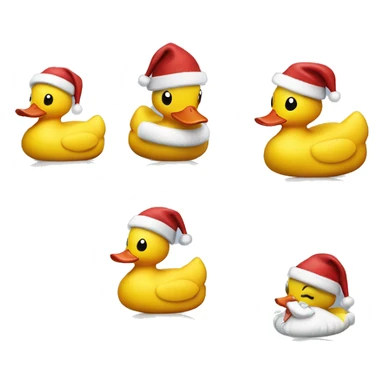 Rubber duck wearing a Santa hat sticker