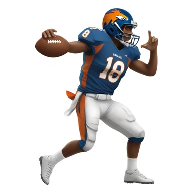 Bronco throwing football sticker