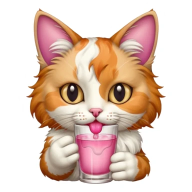 cat drinking mucha sticker