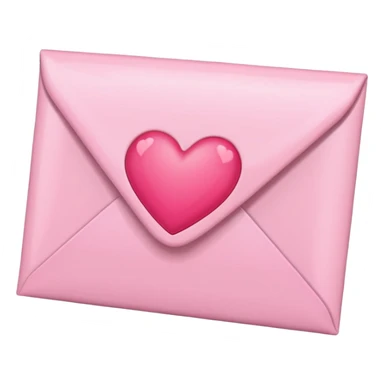Pink heart envelope  sticker