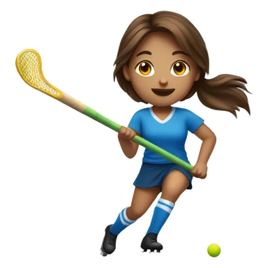 Brown hair girl playing field hockey sticker