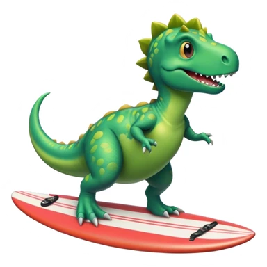 Dinosaur riding a surfboard sticker