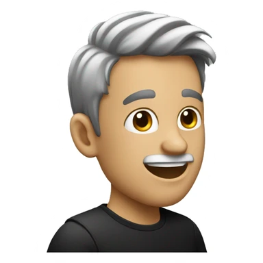 happy man in black shirt sticker