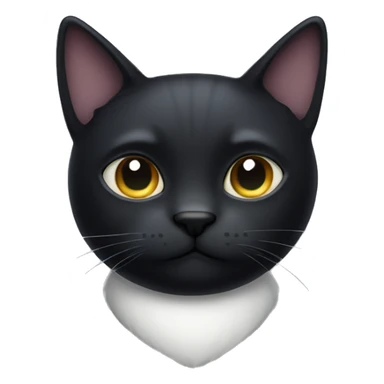 Black cat with a little white spot on his chest  sticker