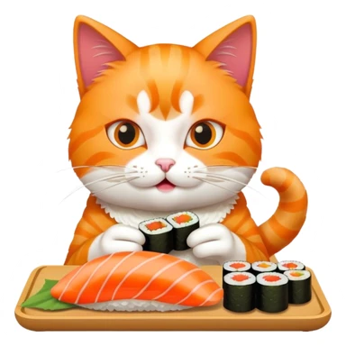 Gato comiendo sushi  sticker
