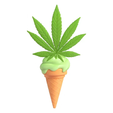 gelato with cannabis leaf sticker
