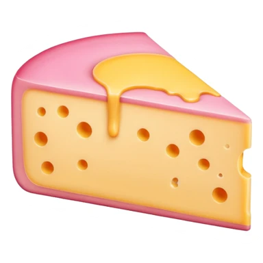 pink thin round slice of american cheese sticker