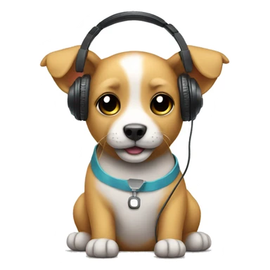 cute pet with headphone sticker