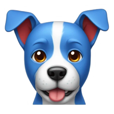 blue dog with red stripes sticker