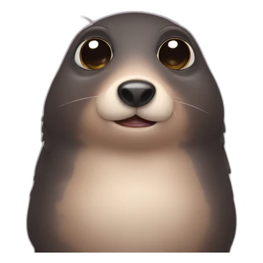 mole with beady eyes sticker