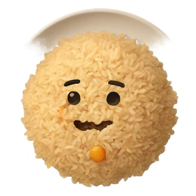 salted pure fried rice on a terra cotta plate sticker