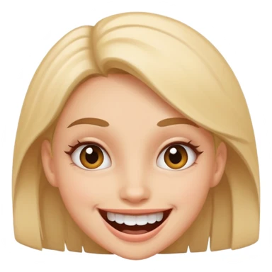 Girl with crazy smile sticker