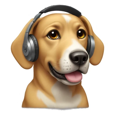 dog wearing headphones sticker