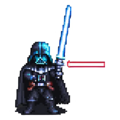 Darth Vader holding a red lightsaber sticker