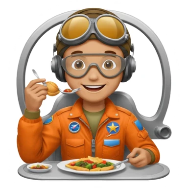 Man eating a plane while flying sticker