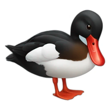 Black red duck sticker