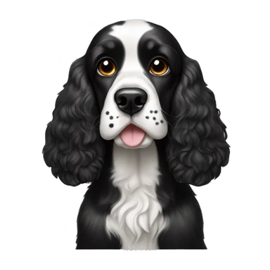 black and white cocker spaniel with nose spots sticker