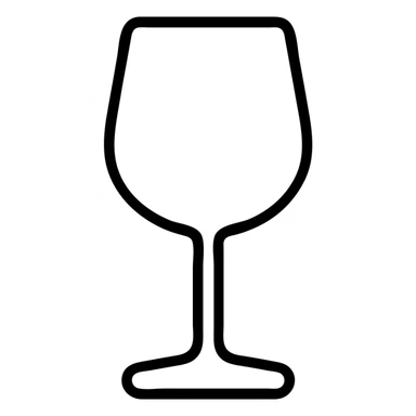 A simple wine glass, outline only sticker