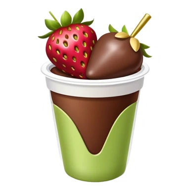 Chocolate covered strawberries with pistachio in a plastic cup sticker