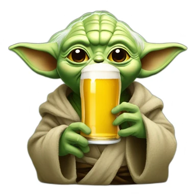Yoda avec une biere sticker