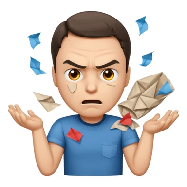 Sheldon angry throwing papers sticker