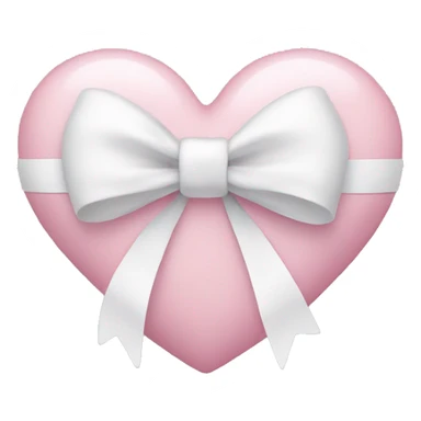 Pastel pink heart with white bow sticker