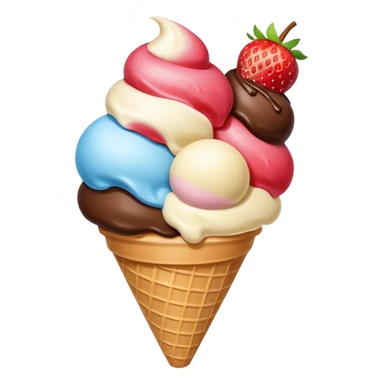 two or three scoops stacked in a cone sticker