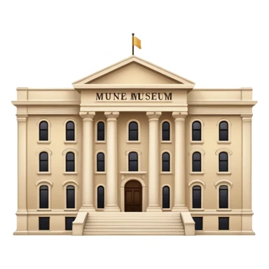 The museum building is decorated in a classic white and beige shade sticker