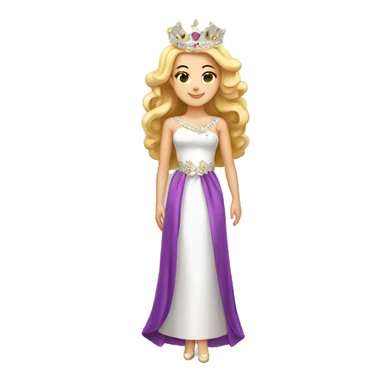 White girl Pageant queen with sash and crown on full body sticker