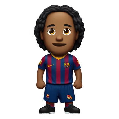 ronaldinho with the barcelona shirt, torso up sticker