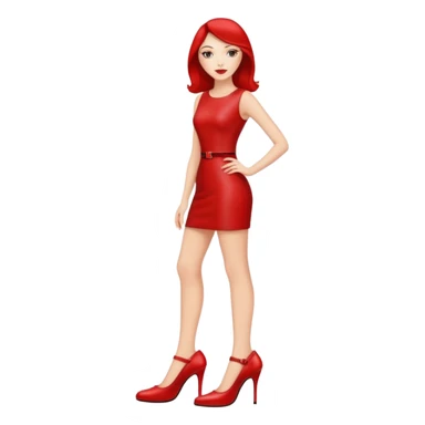red woman shoe sticker