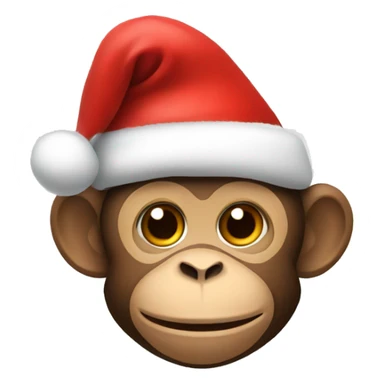 Monkey wearing a santa hat sticker