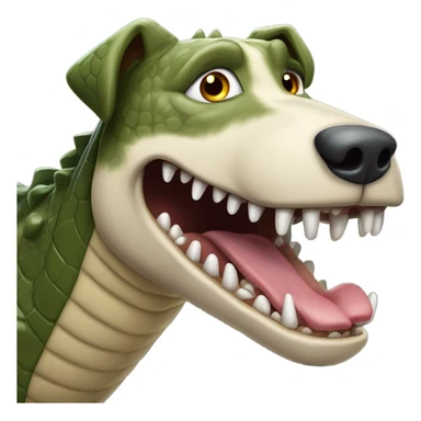 A dog eating a crocodile  sticker