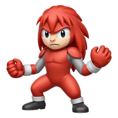 Sonic the hedgehogs friend knuckles a red animal with peach arms and white gloves sticker