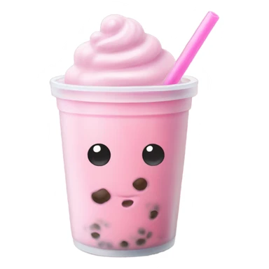 Light Pink boba tea realistic  sticker