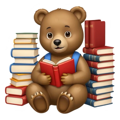 student bear with books sticker