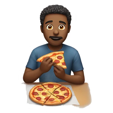 Man eating pizza sticker