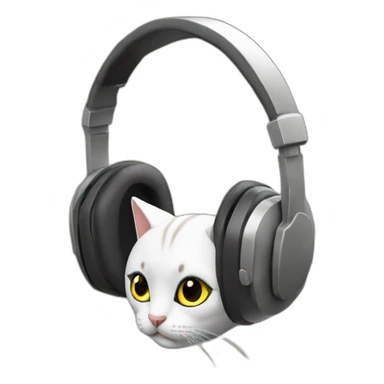 Casque de musique et serre tête d'oreilles de chat sticker
