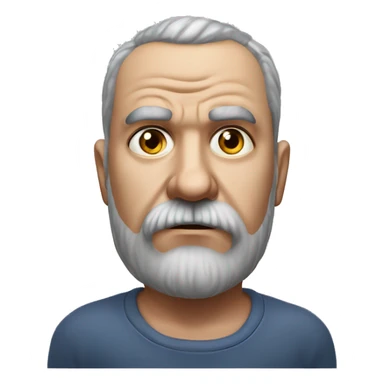 Photorealism A plump serious man of Slavic appearance with litle eyes with beard and mustache, with a  short haircut, big detailed face, wrinkled face sticker