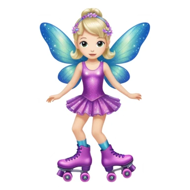 fairy on roller skates sticker