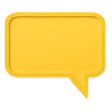 yellow chat bubble, rectangular with rounded edges, honeycomb texture only on the outline sticker