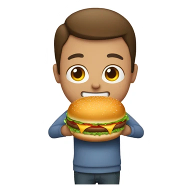 fat person with burger sticker